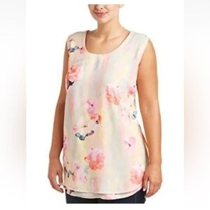 Melissa McCarthy Floral Tunice Sleeveless Blouse Size 1x